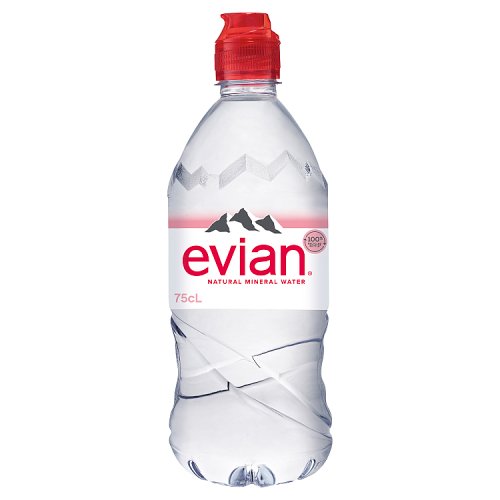 Evian Natural Mineral Water with Sports Cap 750ml (12 x 750ml) < Evian <  Water (Plain)