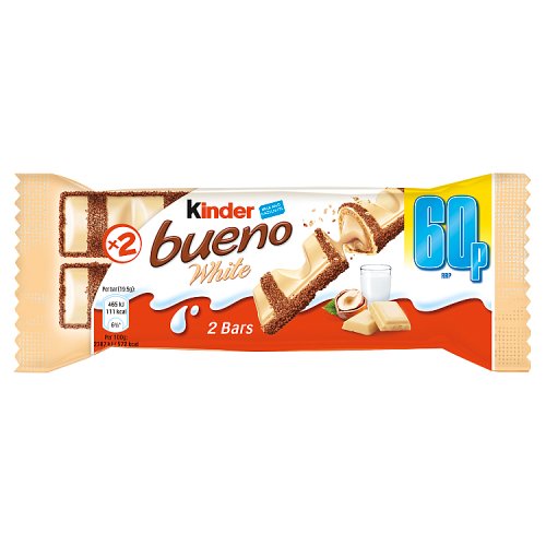 Kinder Bueno white chocolate is a confectionery product brand line