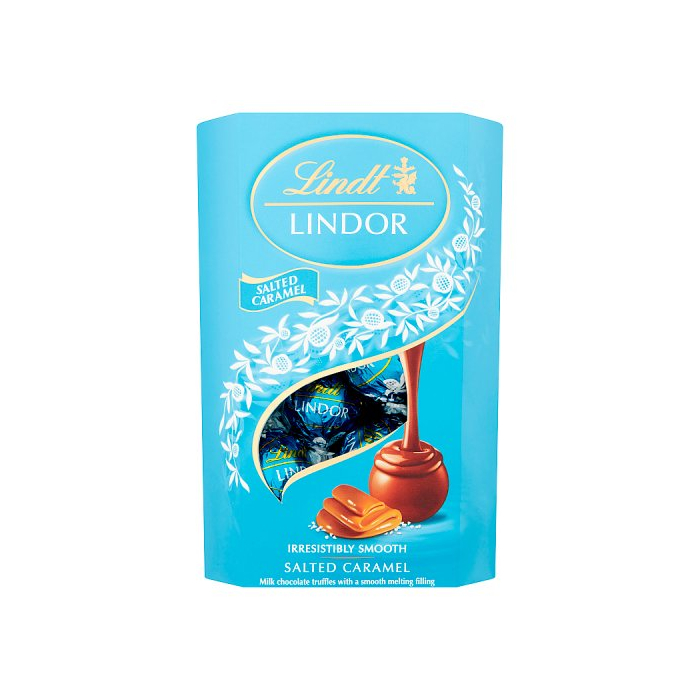 Lindt Lindor Milk Chocolate Salted Caramel Chocolate Gift Box, 200 G