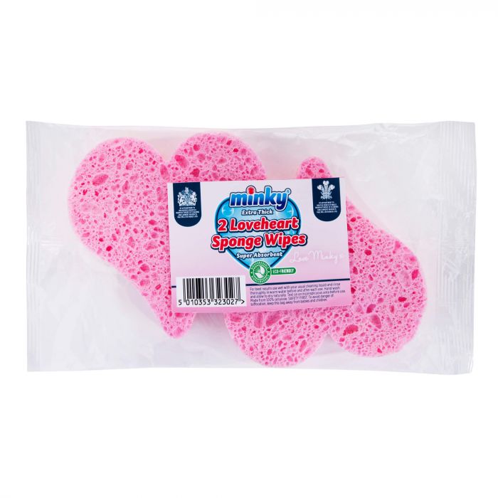 Minky Love Heart Sponges - Pack of 2